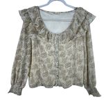 Prómesa Coquette Promesa Floral Ruffle Long Sleeve Blouse Romantic CottageCore Top M Y2K Photo 0