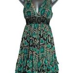 Arden B Arden Mini Fit & Flare Y2K Dress Black Green Unique Metal Straps Women’s… Photo 0