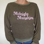 Wildfox  Baggy Jumper Sweatshirt NEW Midnight Munchies Olive Small Oversized Photo 0