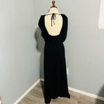 ZARA Bloggers Fav Black Prom Elegant Open Back Fluid Neck Knit Maxi Dress Sz L Photo 7