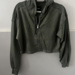 Aerie Green  Zip-Up Hoodie Cropped Photo 0