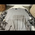 Monrow Camo Contrast Sleeve Cotton Cashmere Blend Sweater Sweatshirt Size L Photo 3