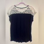 Carol Rose  Black and White Floral Short Sleeve Top Photo 8