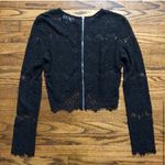 Long Sleeve Sheer Lace Top Black Photo 1