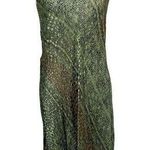 URU Vintage Kristine St. Brik Silk Embossed Snake Skin Tank Sheer Tunic Dress Green Size undefined Photo 0