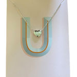 Silver Heart 18” Sliding U Pendant & Necklace With Gift Box Photo 0