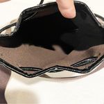 Henri Bendel  Brown White Striped Canvas Patterned Shoulder Bag Pocketbook Photo 3