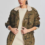 SER.O.YA Frankie Oversized Military Jacket Green Camo Womens Size Medium Large Photo 0