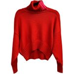 Adidas Ivy Park Cropped Turtleneck Sweater Power Red Pink Stripes Women's XS Photo 1