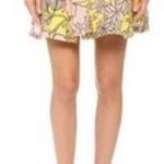 MSGM Floral Pouf Silk Mini Skirt Yellow Size 4 Photo 0