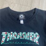 Thrasher  Black Tee with Green Graphic Photo 1
