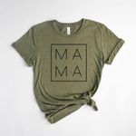 Women’s Medium Army Green Graphic MAMA Tee Short Sleeve mom top Photo 1