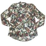 Ecru  Camo Print Button Up Long Sleeve Shirt Photo 0