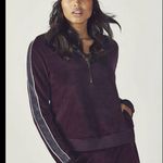 Fabletics  Burgundy Velour Jacket Quarter Zip Athletic Sweatshirt Size 2XL XXL Photo 8