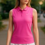 Nike NWT  Dri-FIT Victory Ribbed Sleeveless Polo Shirt Photo 0