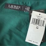 Ralph Lauren Lauren  Women One-Shoulder Velvet Bow Chiffon Green Dress Size 14 Photo 10