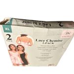 Flora Nikrooz NIB  Women's 2-Pack V-Neck Soft Lace Trim Chemise Pink/Black XL Photo 8