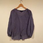 French Connection ‎ Women's M Betsey Draped Popover Top Blue Lagenlook Oversized Photo 10