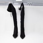 Marc Fisher  Arletta Pointed Toe Block High Heel Over The Knee Boots Shoes Black  Photo 1