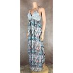 belle du jour Juniors' Multi-Color Printed Crochet-Trim Maxi Dress NWT Medium Photo 7