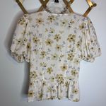ZARA  Puff Sleeve Floral Button Front Top XS Photo 6