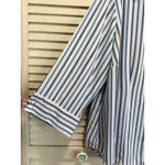 Covington Striped Button Up 3/4 Wide Sleeve Chiffon Blouse Size 20W Blue/White Photo 3