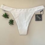 Zaful Ribbed Bikini Cutout & High Leg Bikini Set White Size 6 Medium Photo 4
