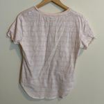 Daily Ritual Womens Size Medium Lived In Cotton T Shirt Pink White Striped VNeck Photo 1
