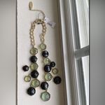 Chico's Necklace NWT Statement Hard Plastic Green Faceted Bib Collar Photo 2