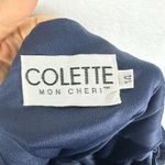 Mon Cheri Colette Off The Shoulder Long Sleeve Dress Size 14 NEW Navy Stretch Photo 5