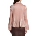 Derek Lam 💕 10 CROSBY💕 Ellery Metallic Plissé Tie-Neck Top ~ Pink Silver 16 NWT Photo 5