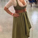 Elegant Olive Green Halter Dress New Size M Photo 6