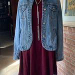 Ing Soft Maroon Velour Mock Neck Dress M Size M Photo 2