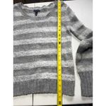 F.A.N.G Striped Sweater Fuzzy Knit Pullover Gray White Soft Cozy Size M Gray Size M Photo 5