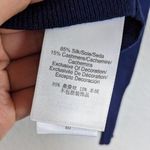 DKNY Navy Silk and Cashmere Embellished Sequin Holiday Winter Sweatshirt, Small Photo 3