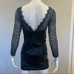 Free People Colleen Faux Leather Mini Dress in Black with Lace Photo 7