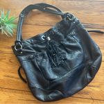 B. Makowsky Black Leather Drawstring Shoulder bag Photo 0