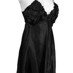A Byer Flora by Flora Nikrooz Bellflower black satin Babydoll Chemise Size small Photo 4