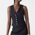 J.Crew Kyra Slim Fit Linen Vest in Black, size 6 Photo 0