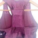 Fabletics Maroon Shiny Shimmery Mesh Back Pocket Racerback Sports Bra Photo 5
