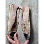 Tory Burch Pink Suede Espadrille Flats W/ Pearl Logo & Black Toe Cap Photo 5
