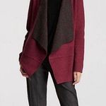 Eileen Fisher  Burgundy Structured Moto Long Jacket Cardigan Medium Merino Wool Photo 0