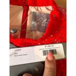 LELA ROSE red Velvet Broderie Anglaise Mini Dress size 6 Photo 2