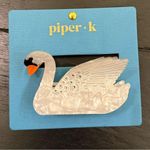 Piper K White Swan Hair Clip Claw Brand New NWT Rhinestone Detail Brand New Photo 0