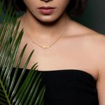 Delicate Petite Cross Necklace Gold Photo 1