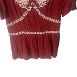 Knox Rose Size XS Floral Embroidered Boho Prairie Rust Orange Babydoll Top Photo 2