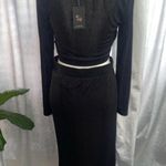 Sincerely Jules NWT Women’s  Black Skirt &Top Stretch Knit Set Long Sleeve Size L Photo 4