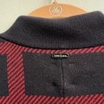 Anne Klein  Women's Size M Poncho Sweater Red Black Cotton Blend Photo 5