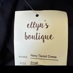 Ellen’s Boutique Cute Navy Ruffled Dress NWT. Lightweight. Size S Blue Photo 2