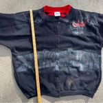 VTG Moody Winter Trees Woods Cardinal Christmas sweatshirt Cardigan READ L/XL Black Size L Photo 5